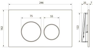 Клавиша смыва Point Виктория PN44061SB сталь брашированная